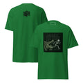 Survival of the Fittest Alligator graphic tee in turf green, front and back print - funny gator skeleton streetwear